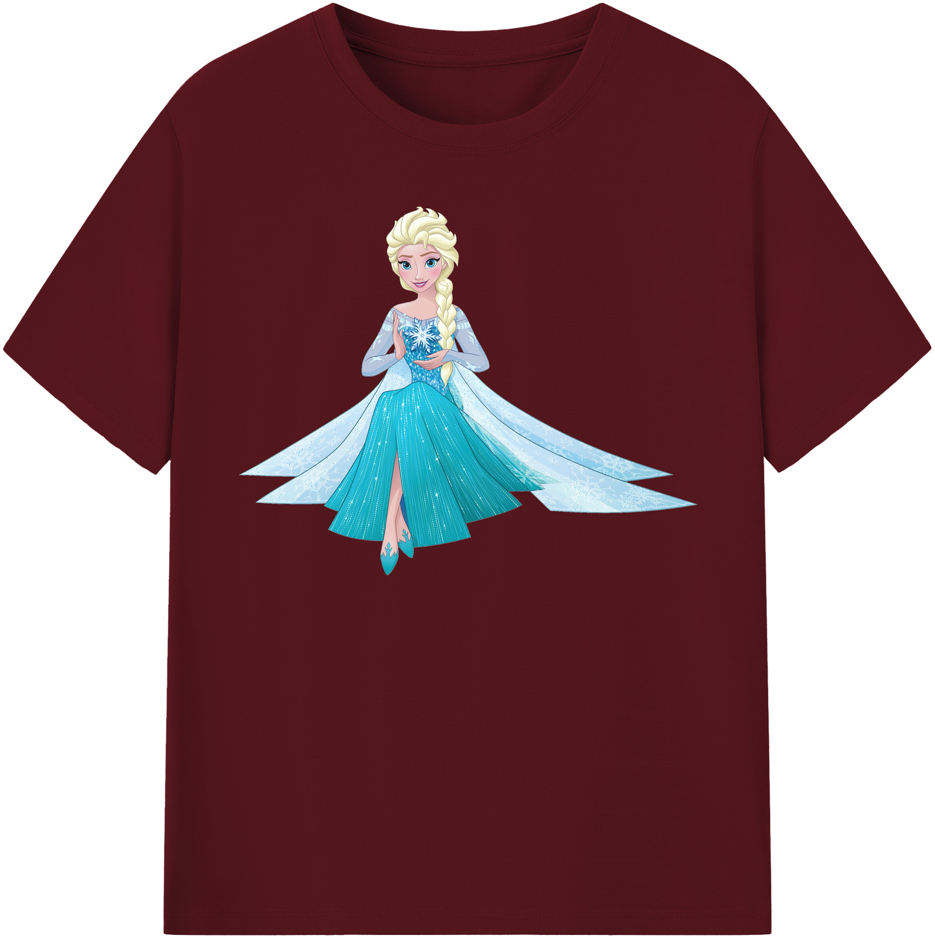 （画像用） アナと雪の女王 アンナ エルサ Frozen Anna Elsa 綿100％半袖Tシャツ（フロントプリント）